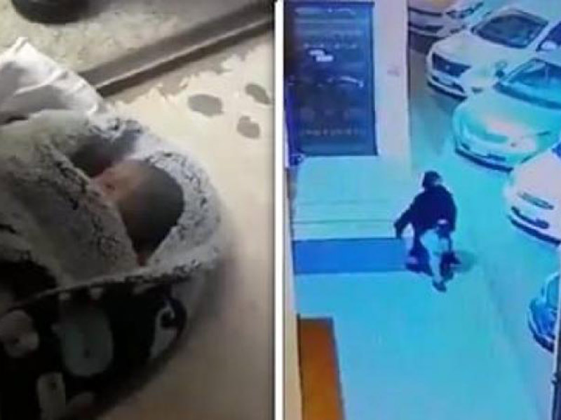 اضغط لمشاهدة الفيديو: امرأة تلقي رضيعها أمام باب مسجد في جدة وتهرب!